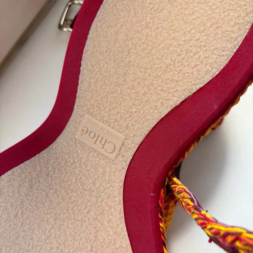 Chloé Meril Woven Sandals MultiColor Canvas Never worn, with tag - Back View