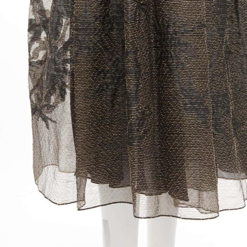 Christian Dior Gold Leaf Skirt Gold Linen Never worn - Back View