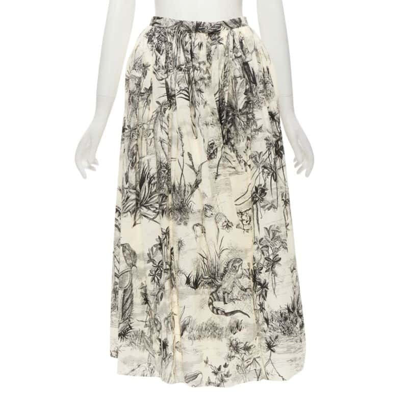 Christian Dior Beige Print Midi Beige Cotton Never worn - Front View