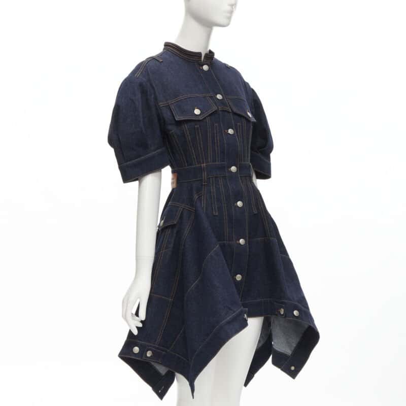 Alexander McQueen Indigo Denim Dress Blue Never worn - Inside View