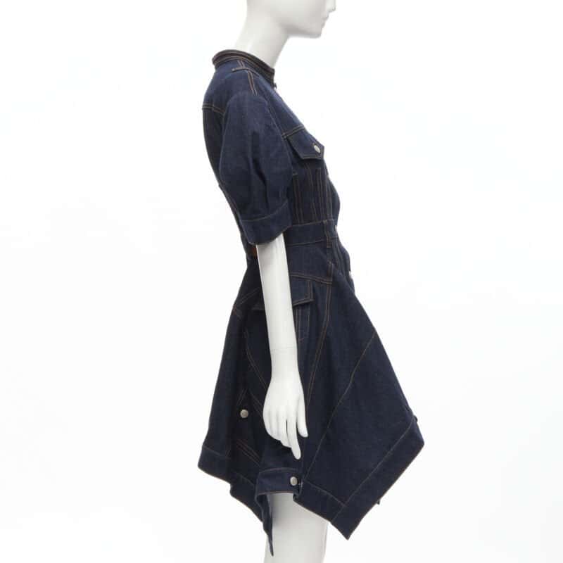 Alexander McQueen Indigo Denim Dress Blue Never worn - Model View