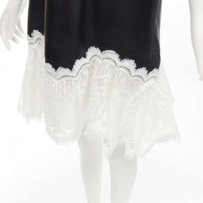Alexander McQueen Lace Bustier Dress Black Leather Never worn - Back View