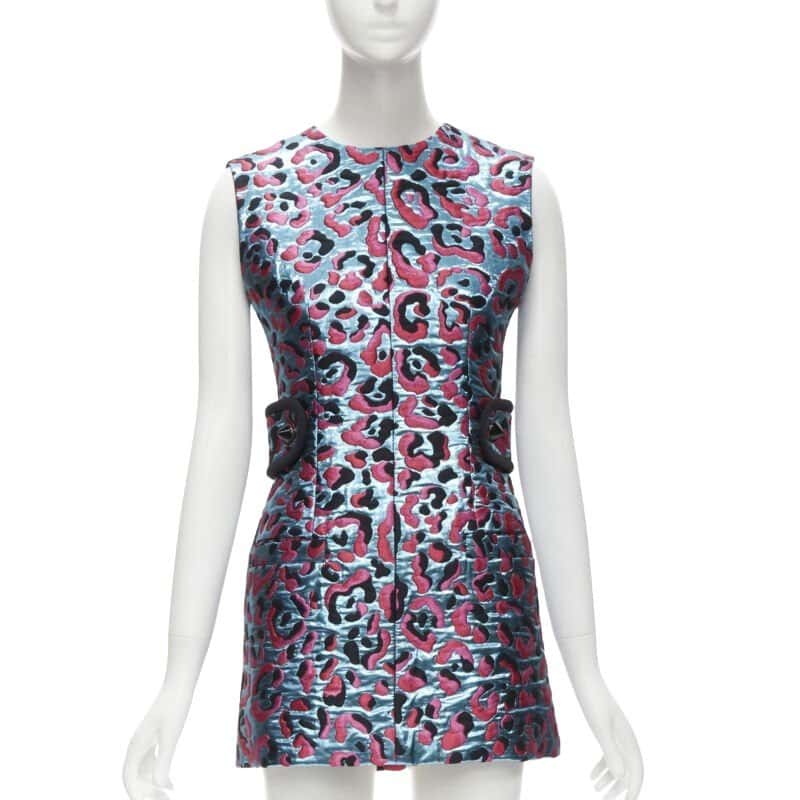 Louis Vuitton Metallic Leopard Blue Polyester Never worn - Front View