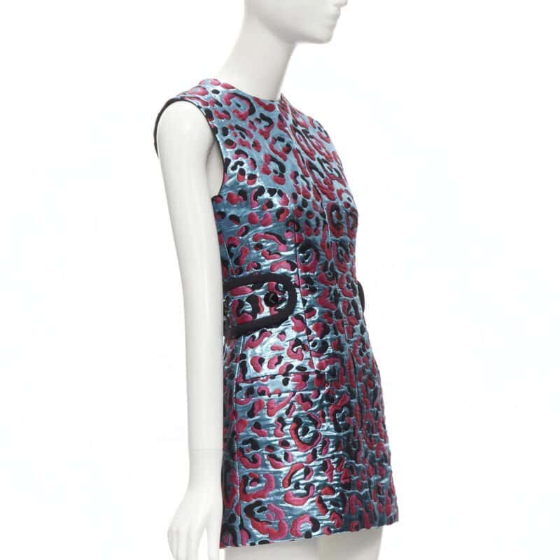 Louis Vuitton Metallic Leopard Blue Polyester Never worn - Inside View