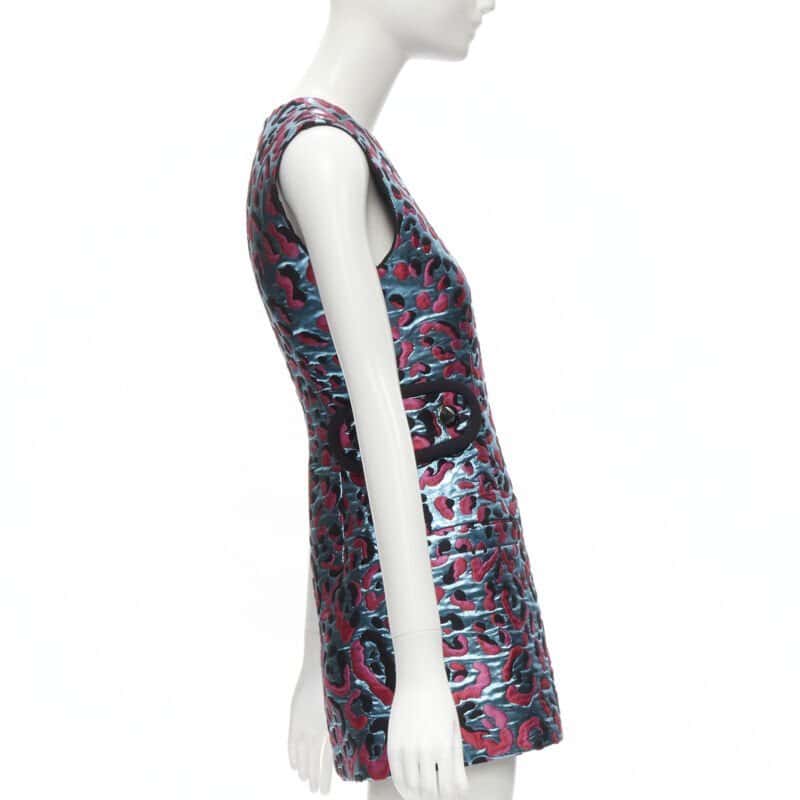 Louis Vuitton Metallic Leopard Blue Polyester Never worn - Model View