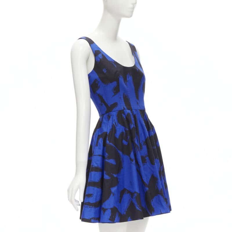 Alexander McQueen Abstract Fit Dress Blue Cotton Never worn - Inside View