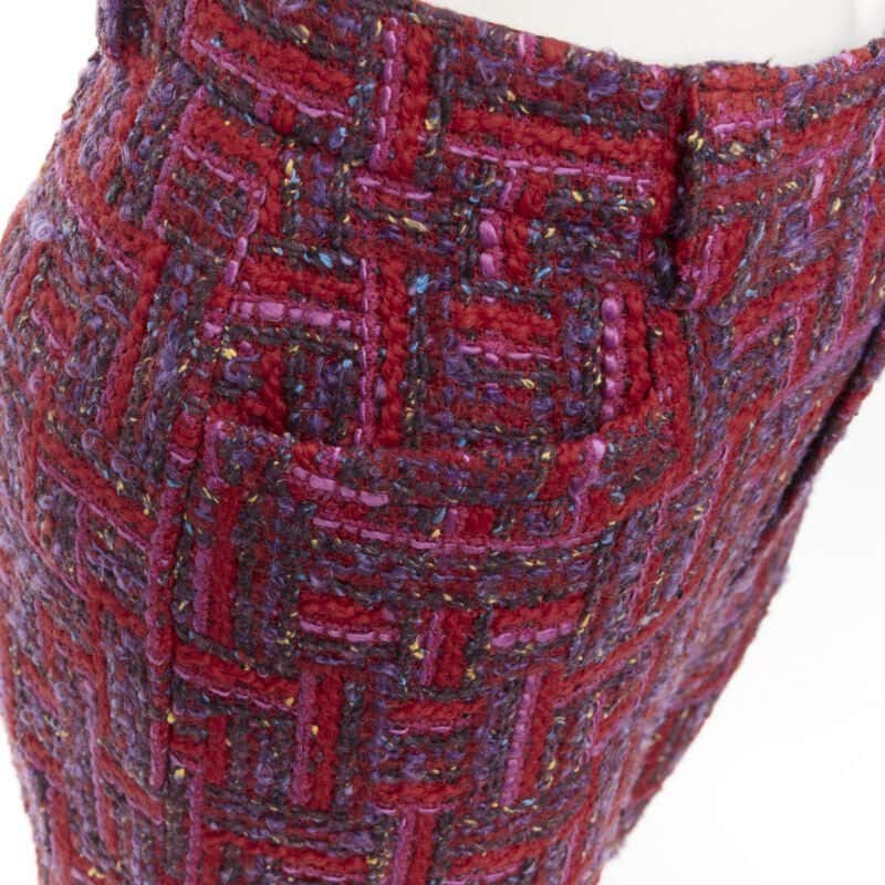 Saint Laurent Geometric Tweed Purple Tweed Never worn - Back View