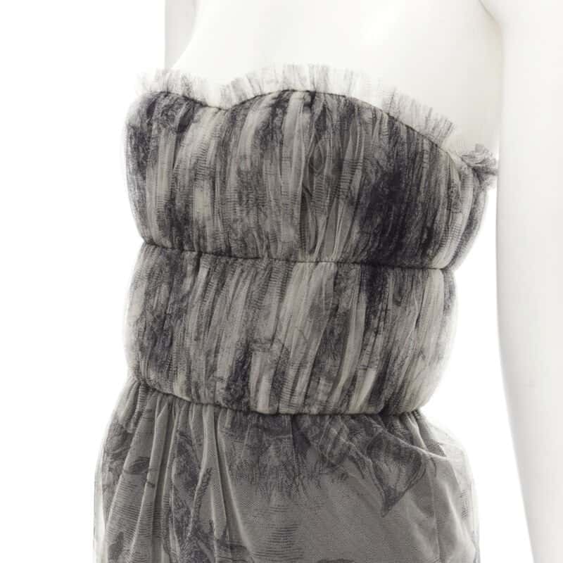 Dior Tulle Gathered Grey Polyamide Never worn, with tag - Back View