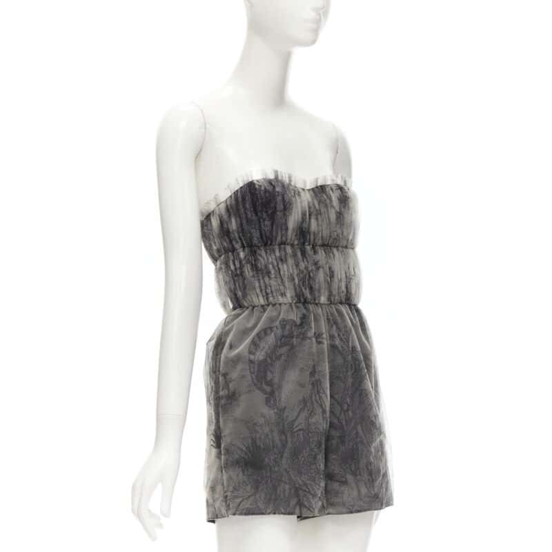 Dior Tulle Gathered Grey Polyamide Never worn, with tag - Inside View