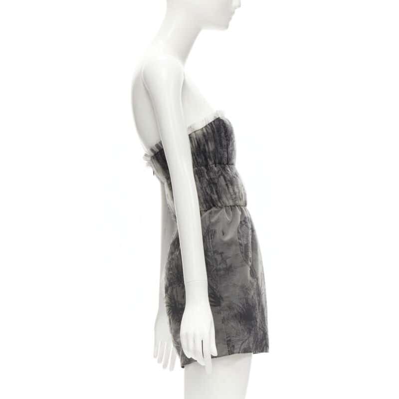 Dior Tulle Gathered Grey Polyamide Never worn, with tag - Model View