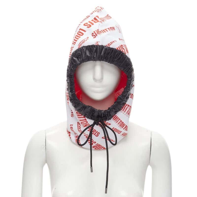Louis Vuitton Logo Hood Hat White Viscose Never worn - Front View