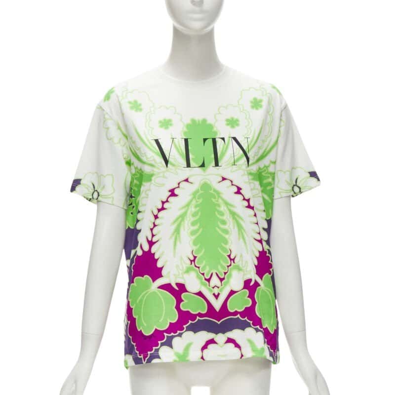 Valentino Garavani Floral Print Tee White Cotton Never worn - Front View