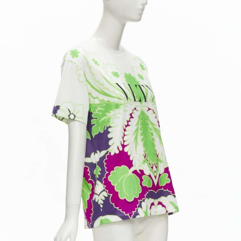 Valentino Garavani Floral Print Tee White Cotton Never worn - Inside View