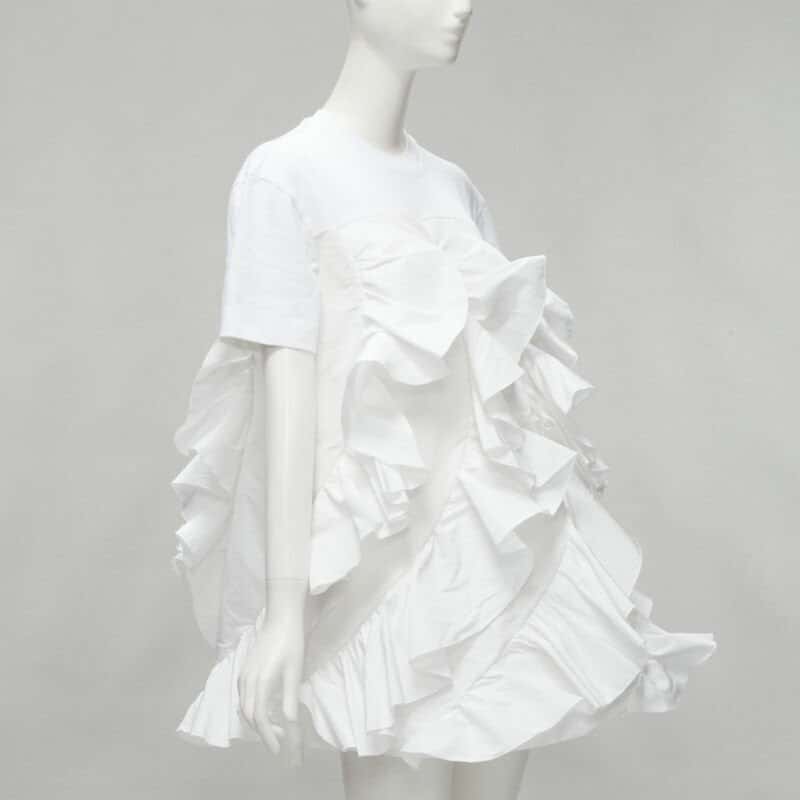 Alexander McQueen Spiral Ruffle Tee Beige Cotton Very good condition - Inside View