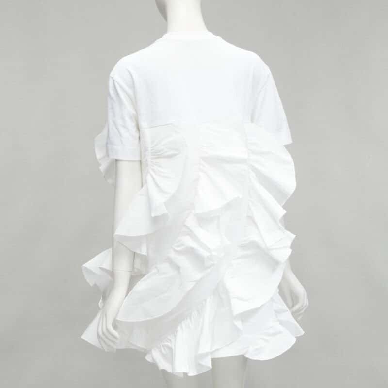 Alexander McQueen Spiral Ruffle Tee Beige Cotton Very good condition - Box View