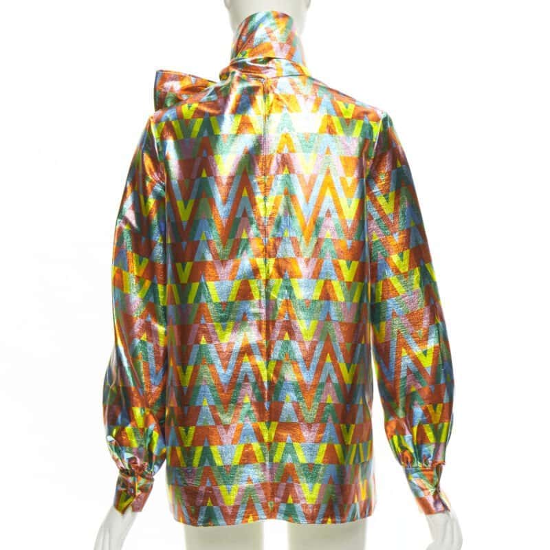 Valentino Garavani Graphic Tie Blouse MultiColor Polyester Very good condition - Box View