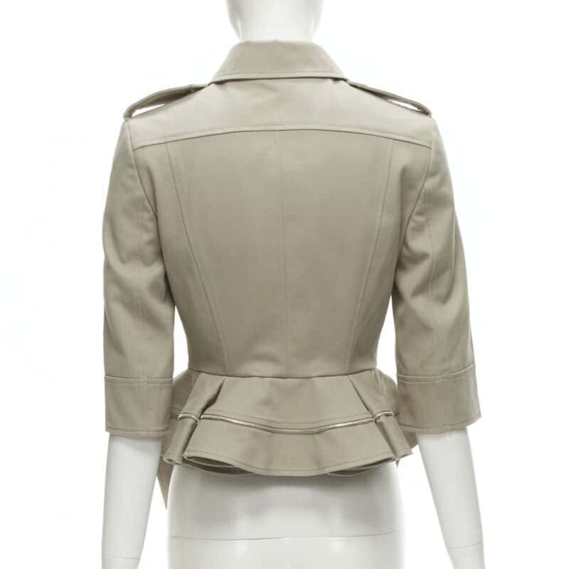 Alexander McQueen Zipper Trim Jacket Grey Cotton Never worn - Box View