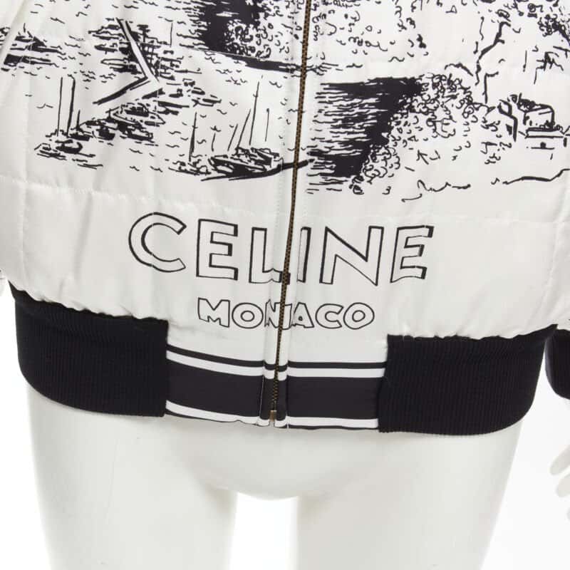 Celine White Silk Foulard Bomber White Silk Never worn - Back View