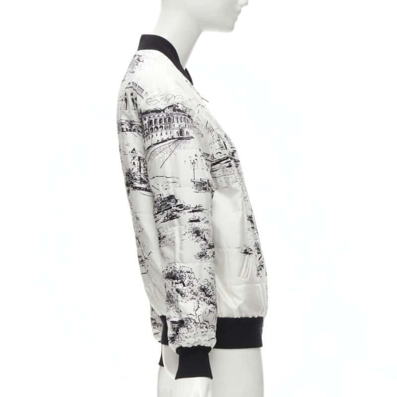Celine White Silk Foulard Bomber White Silk Never worn - Box View