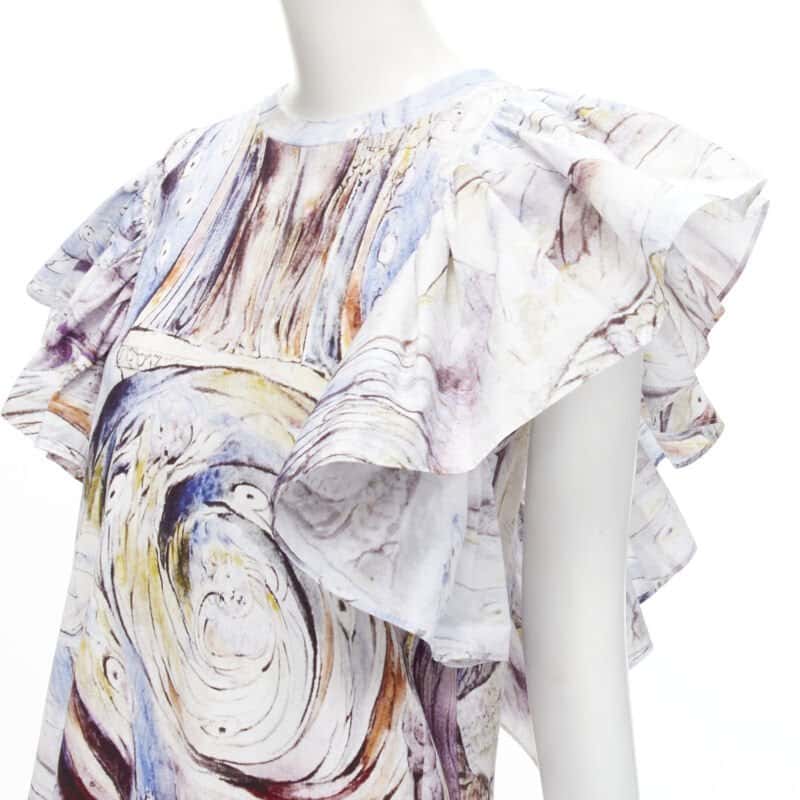 Alexander McQueen William Blake Mini Dress Blue Cotton Never worn - Back View