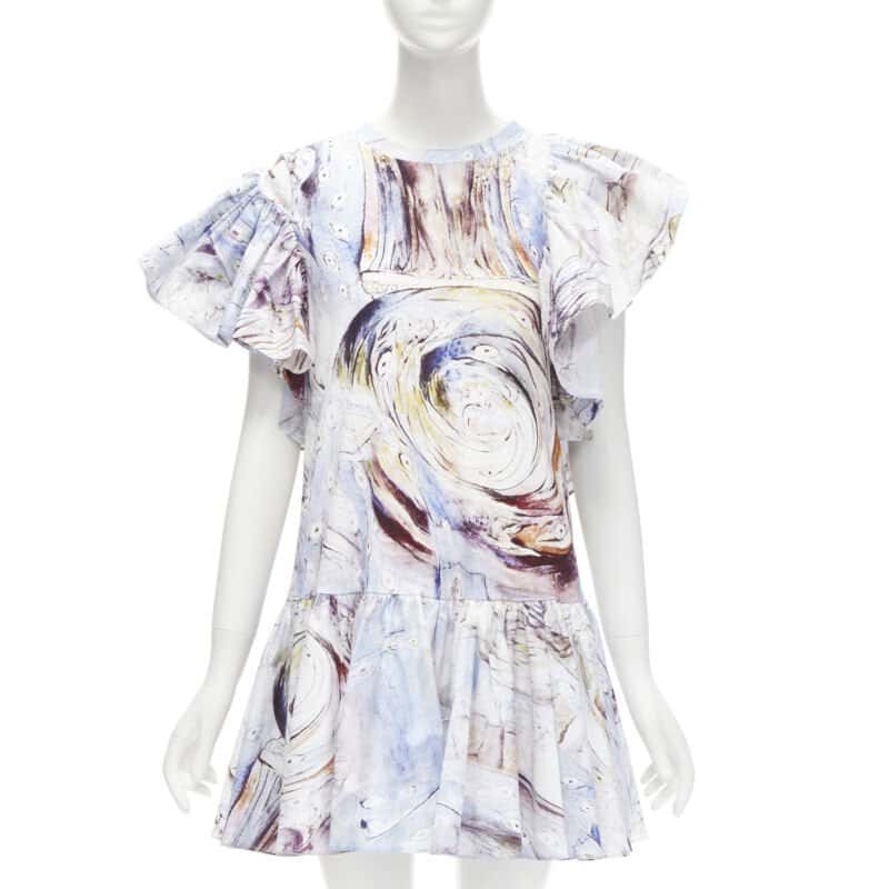 Alexander McQueen William Blake Mini Dress Blue Cotton Never worn - Inside View
