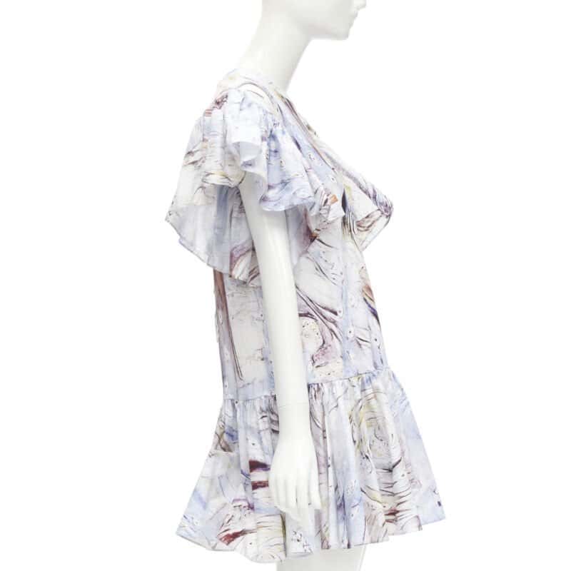Alexander McQueen William Blake Mini Dress Blue Cotton Never worn - Model View