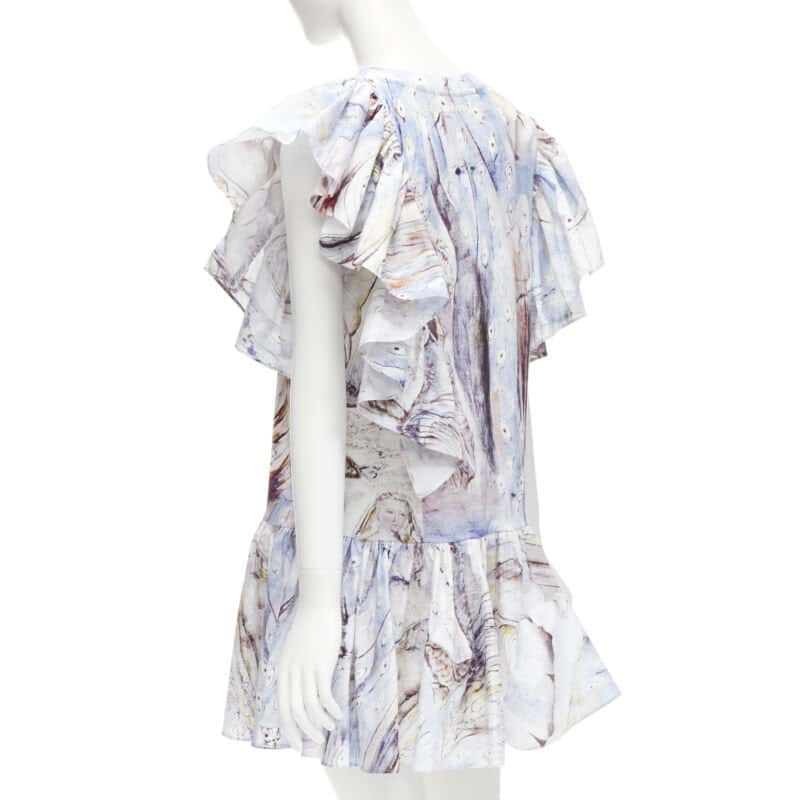 Alexander McQueen William Blake Mini Dress Blue Cotton Never worn - Box View