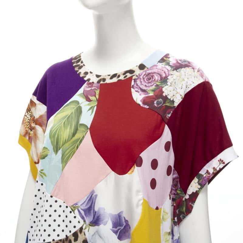 DOLCE & GABBANA Sicilian Patchwork Dress MultiColor Cotton Never worn - Back View