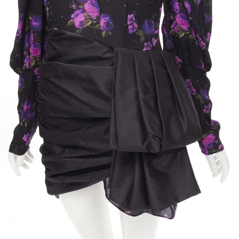 Magda butrym Crystal Floral Wrap Dress Black Silk Never worn - Back View