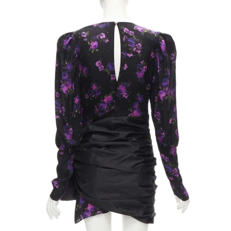 Magda butrym Crystal Floral Wrap Dress Black Silk Never worn - Box View