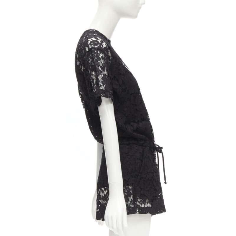 Valentino Garavani Black Floral Romper Black Polyester Never worn - Model View