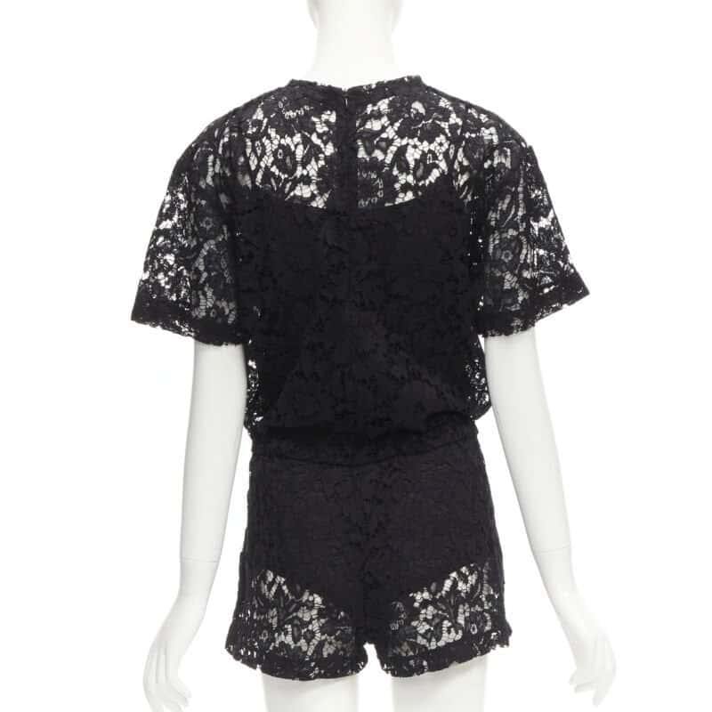 Valentino Garavani Black Floral Romper Black Polyester Never worn - Box View