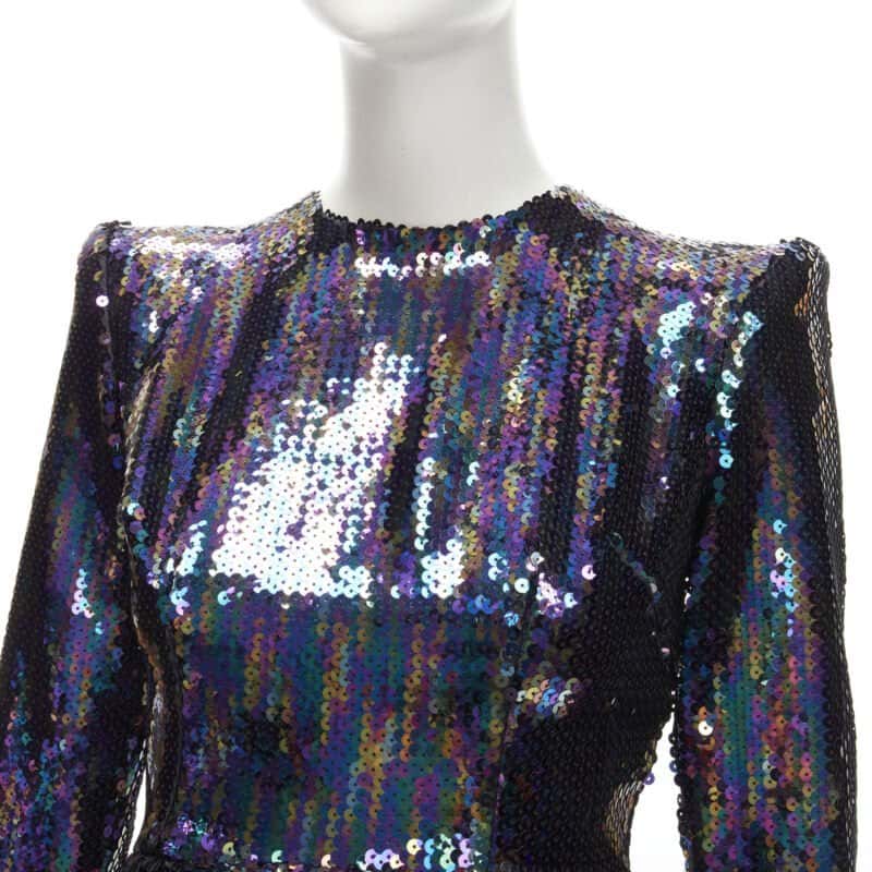 Alex Perry Blue Sequins Mini Dress Blue Polyester Never worn - Back View