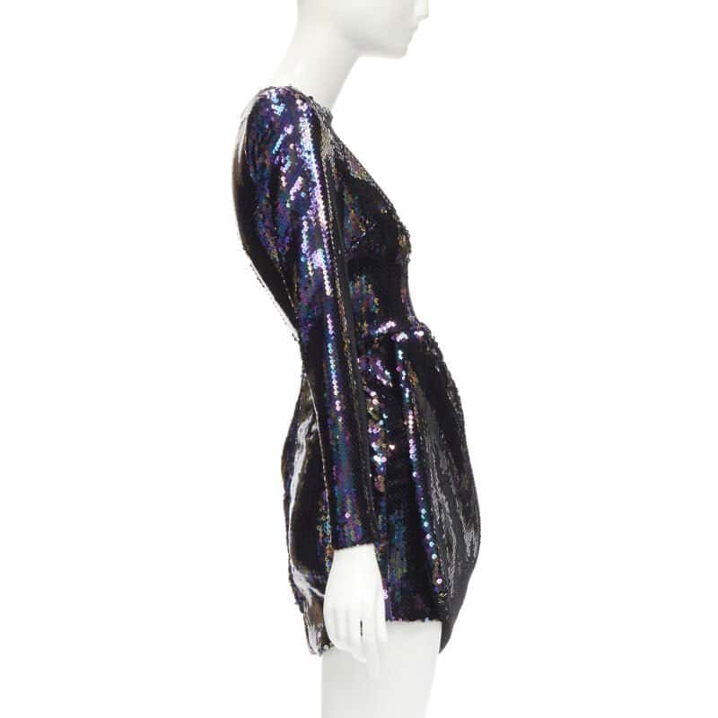 Alex Perry Blue Sequins Mini Dress Blue Polyester Never worn - Model View