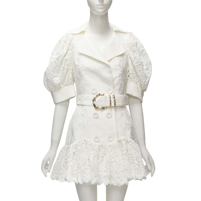 Acler White Eyelet Puff Dress White Cotton Never worn - Front View