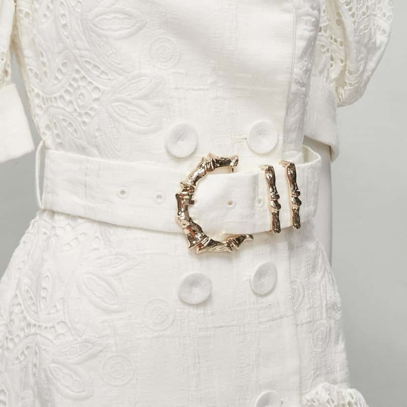 Acler White Eyelet Puff Dress White Cotton Never worn - Back View