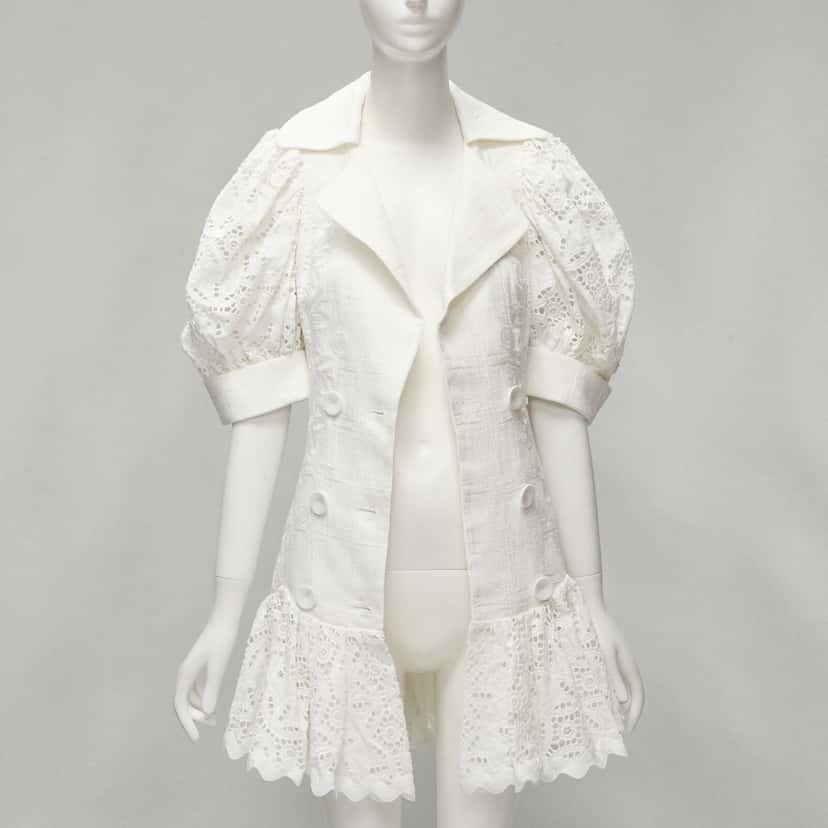Acler White Eyelet Puff Dress White Cotton Never worn - Inside View