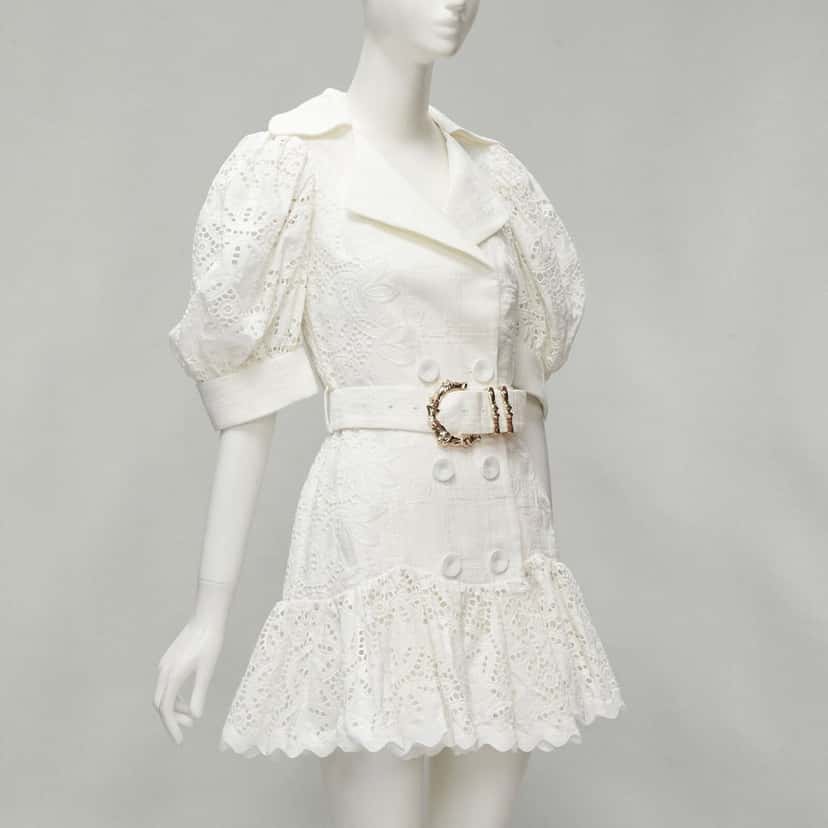 Acler White Eyelet Puff Dress White Cotton Never worn - Model View