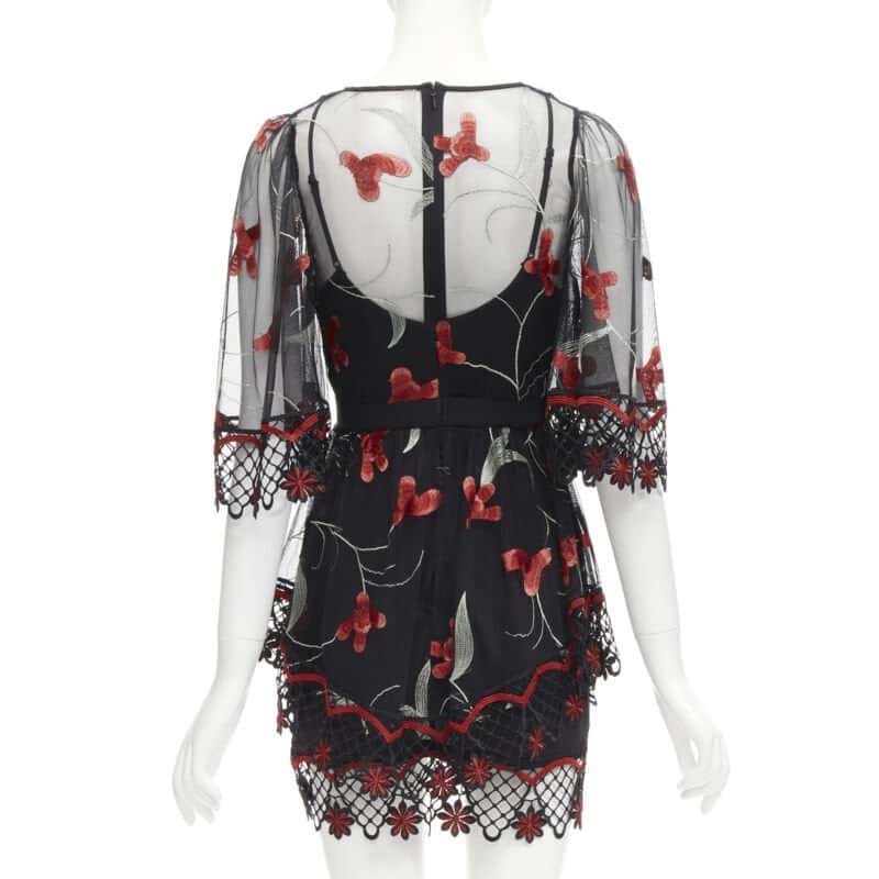 Alice McCall Black Lace Floral Dress Black Polyester Never worn - Box View