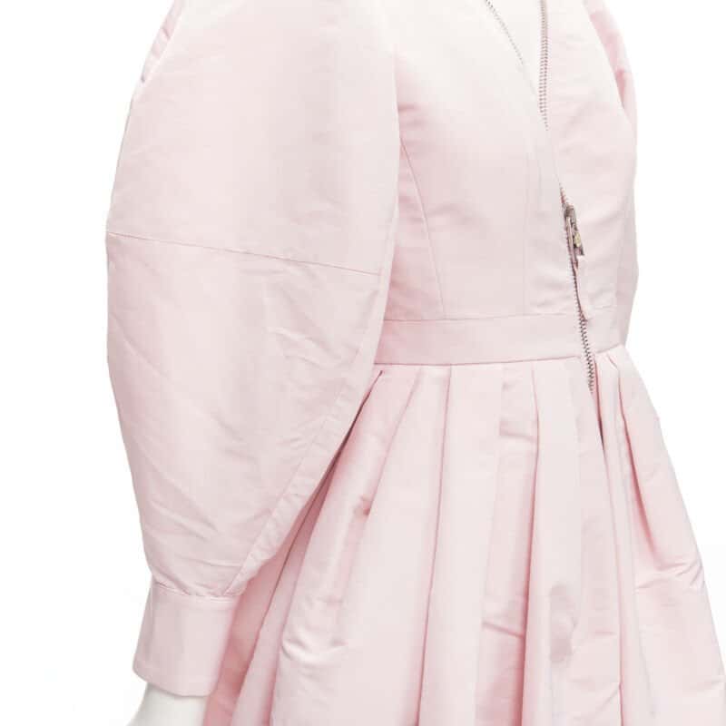 Alexander McQueen Pink Balloon Sleeve Dress Pink Polyester Never worn, with tag - Back View