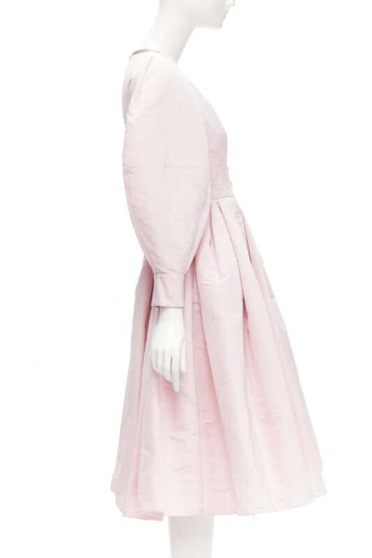 Alexander McQueen Pink Balloon Sleeve Dress Pink Polyester Never worn, with tag - Model View