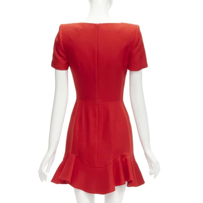 Alexander McQueen Red Wool Flutter Dress Red Wool Never worn - Box View