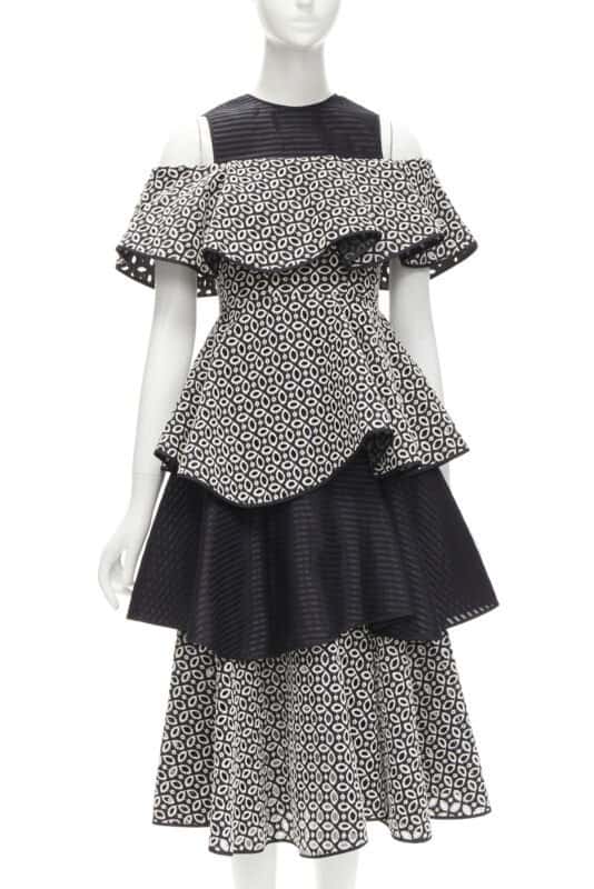 Huishan Zhang Black Embroidery Dress Black Polyester Never worn - Front View