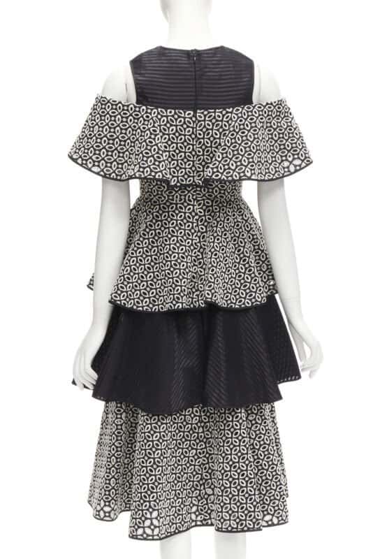 Huishan Zhang Black Embroidery Dress Black Polyester Never worn - Box View