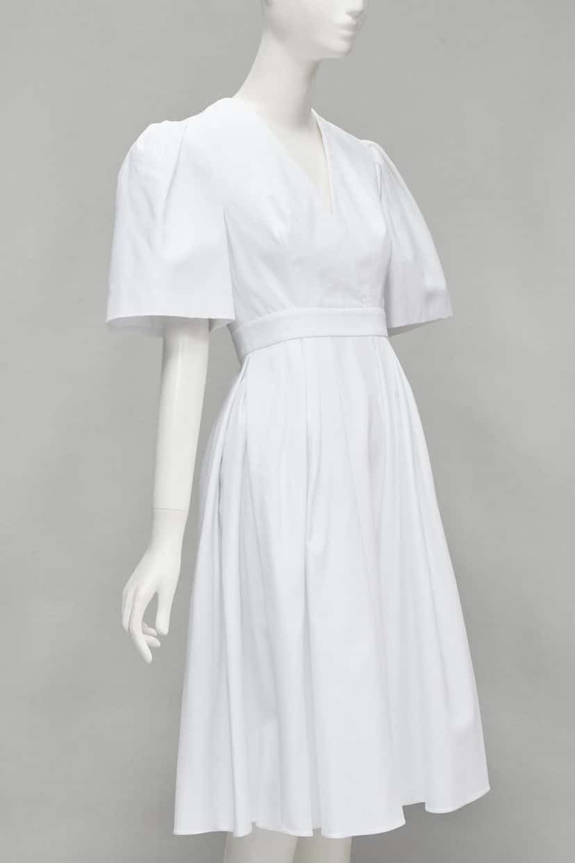 Alexander McQueen White Bell Sleeve Dress White Cotton Good condition - Inside View