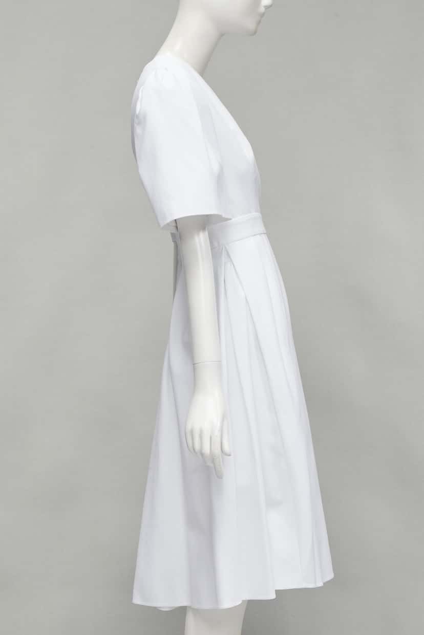 Alexander McQueen White Bell Sleeve Dress White Cotton Good condition - Model View