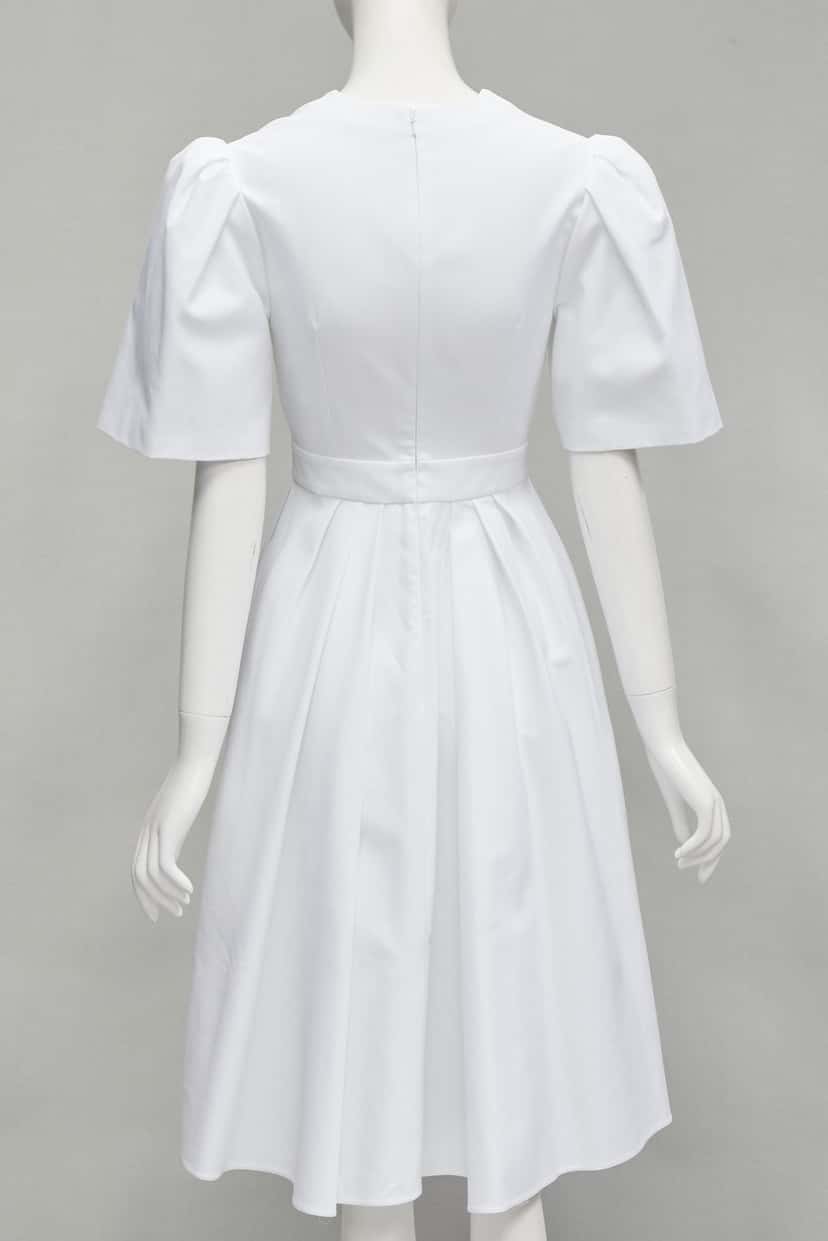 Alexander McQueen White Bell Sleeve Dress White Cotton Good condition - Box View