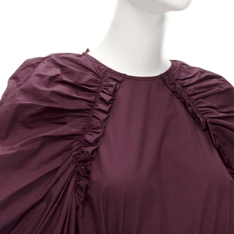 Ulla Johnson Burgundy Bow Midi Dress Burgundy Cotton Never worn - Back View