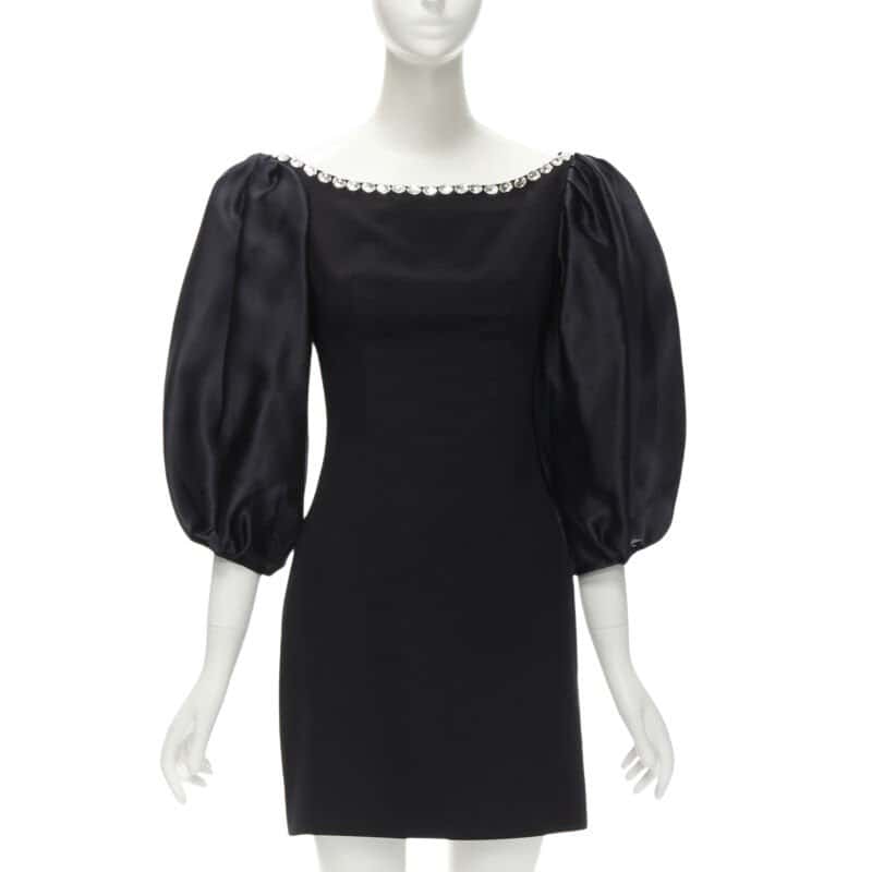 Rasario Crystal Balloon Dress Black Polyester Never worn - Front View