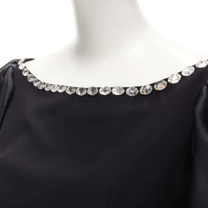 Rasario Crystal Balloon Dress Black Polyester Never worn - Back View